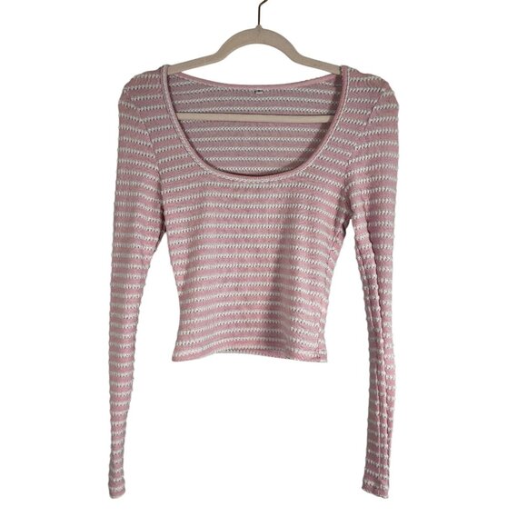 Unbranded Tops - Colorful Knit Sweater Crop Top Pink S Striped Y2K Feminine Festival Concert 80s